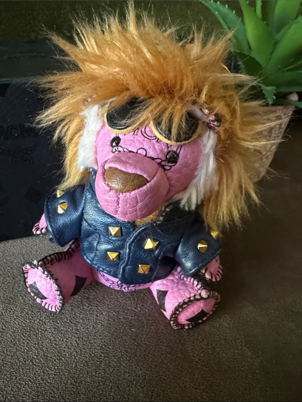 MCM Leather Punk Rock Lion Faux Leather Studded Jacket With Box - Picture 7 of 8